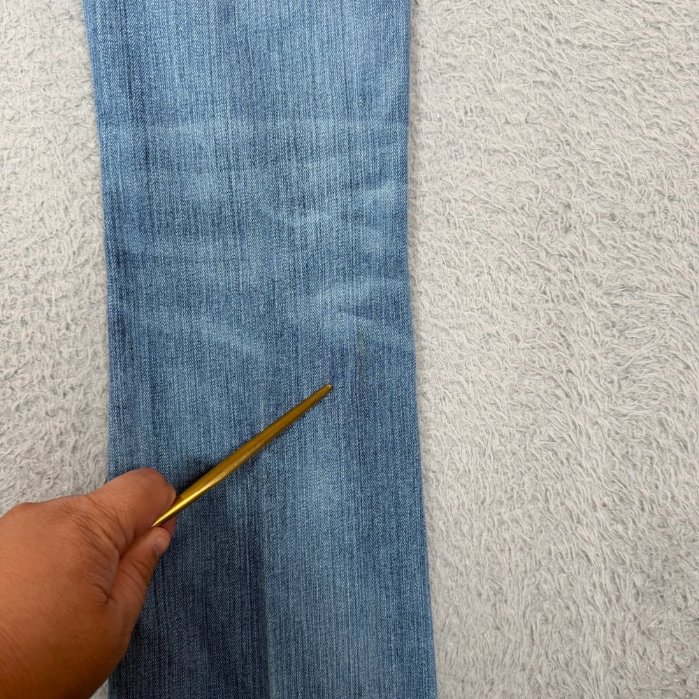 Miss Me Mid-Rise Bootcut Jeans Embellished Wing Pocket Blue Size 25x34 Y2K - Picture 6 of 14